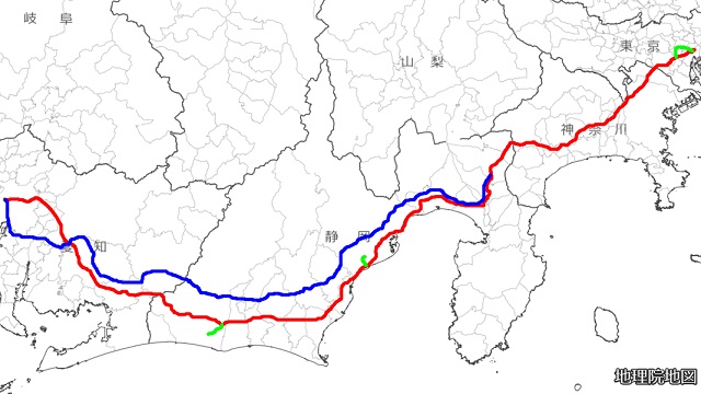 東名ハイウェイバス路線図