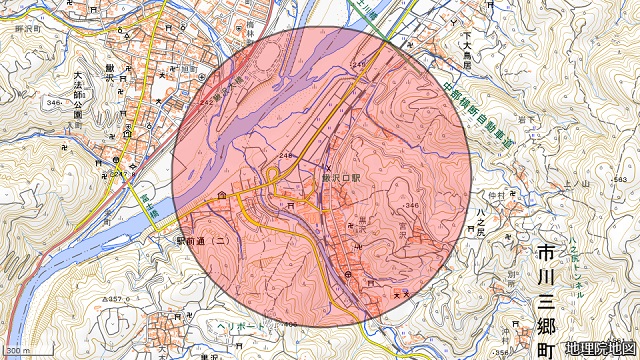 鰍沢口駅周辺図