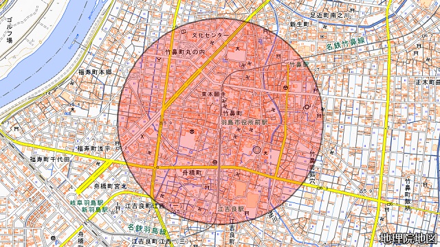 羽島市役所前駅周辺図