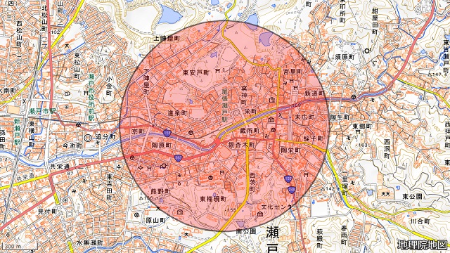 尾張瀬戸駅周辺図