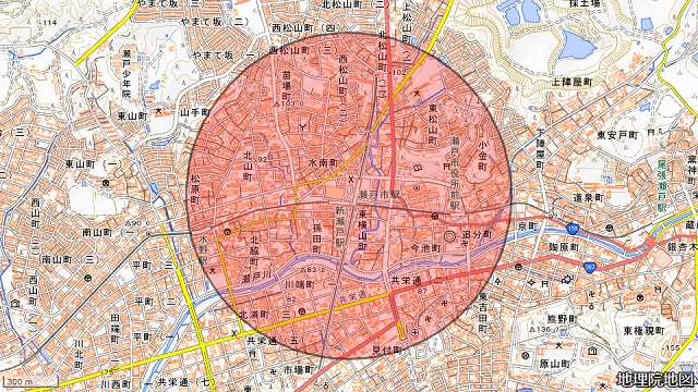 瀬戸市駅周辺図
