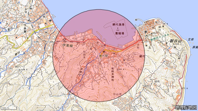 網代駅周辺図